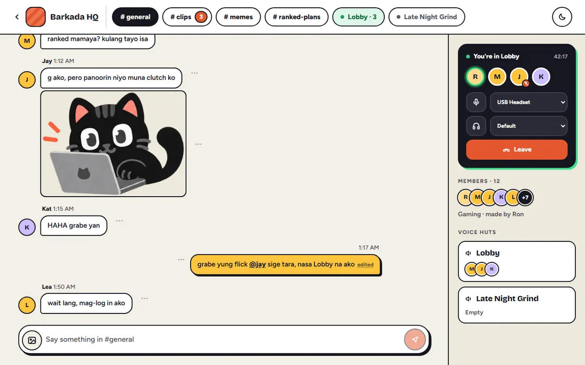 Talk while you type: Stay in a voice hut and keep chatting in any room.